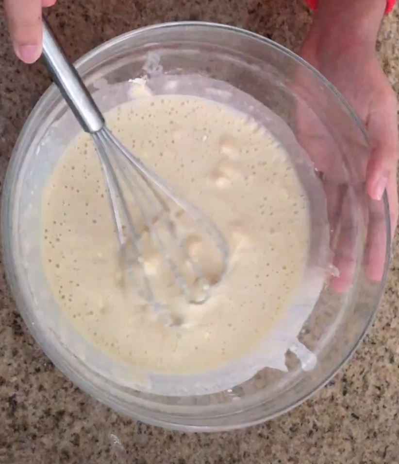 Mixing batter together